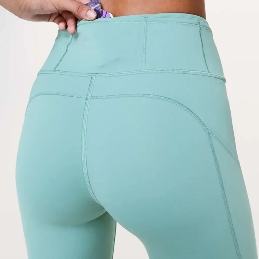 Lululemon Fast & Free 7/8 Tight II 6 Pacific Breeze Aqua Blue‎ Leggings